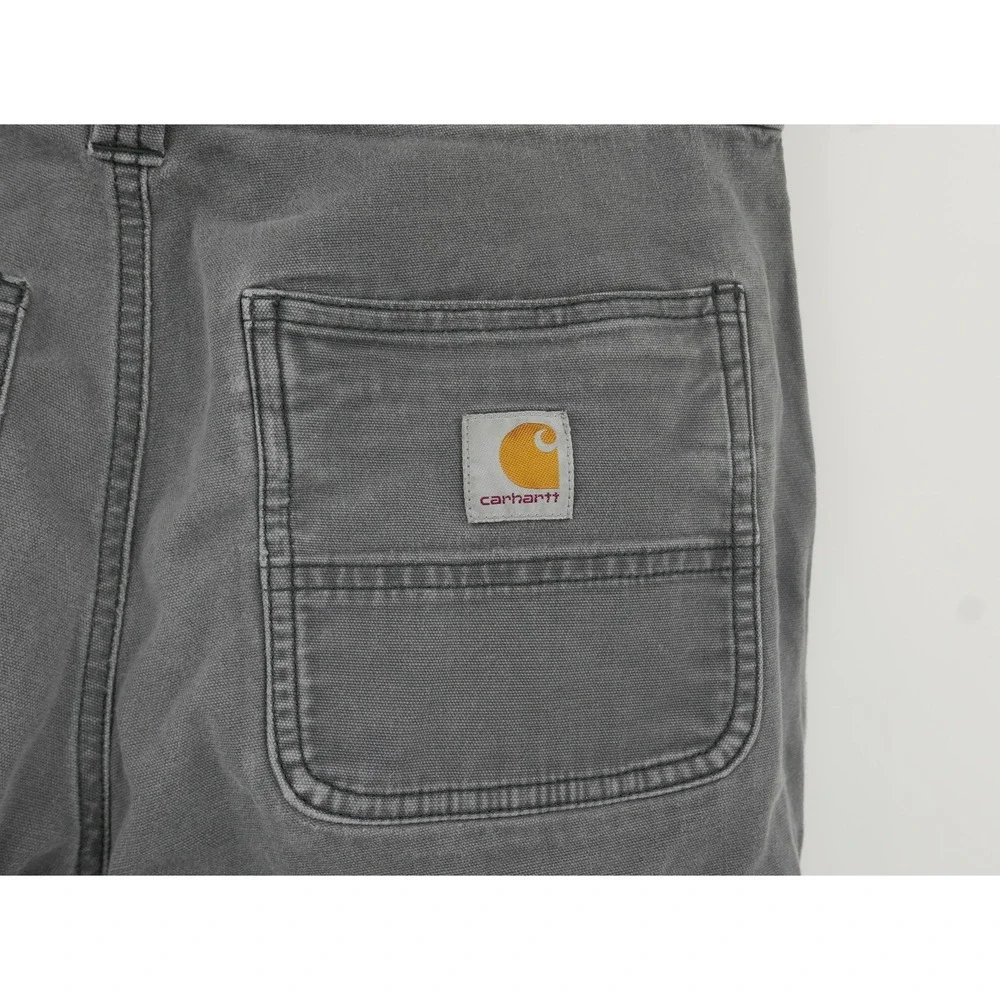 Carhartt Carpenter Pants Gray Canvas Rugged Flex Relaxed Workwear Men's 30x31